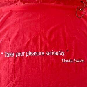 Design Within Reach Charles Eames Quote Large Red Drawstring Bag